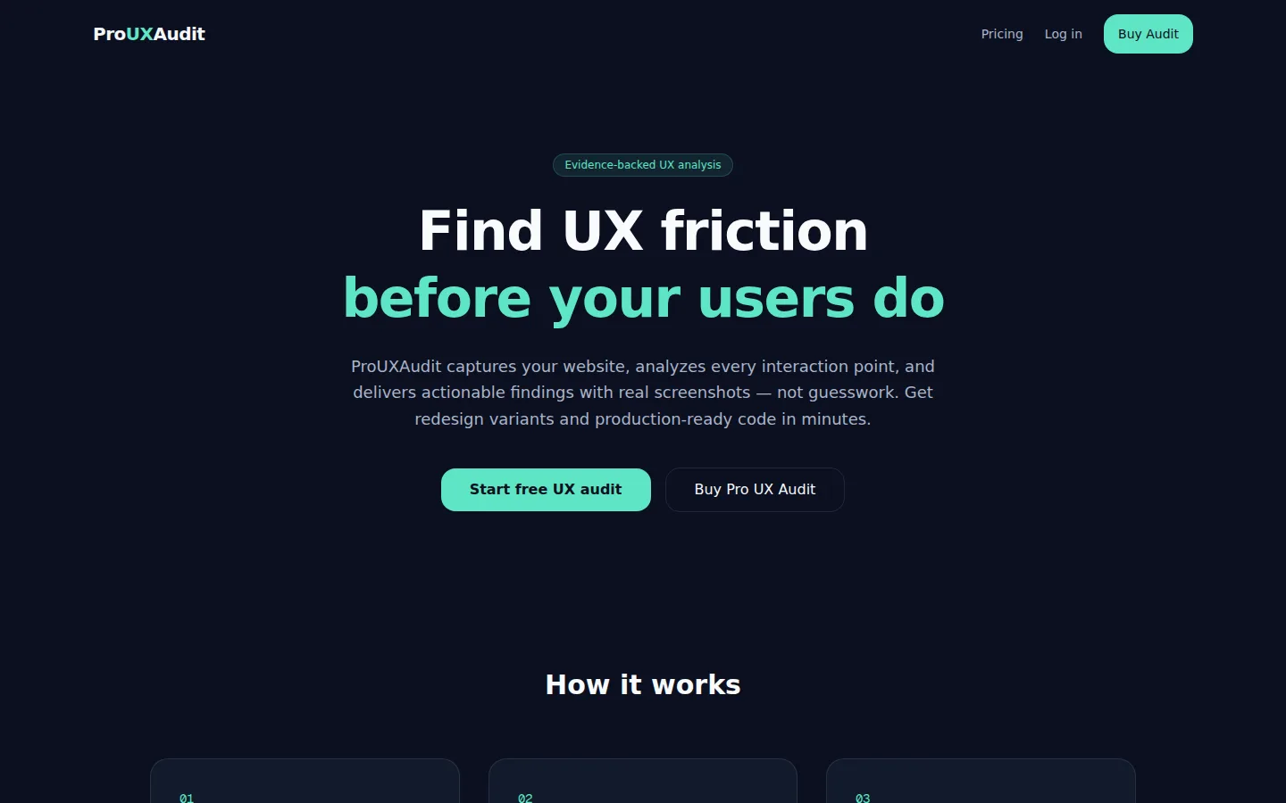 ProUXAudit — find UX friction before your users do — Screenshot